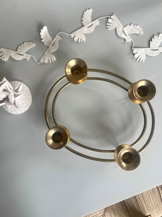 Beautiful and simple Advent candle holder in brass