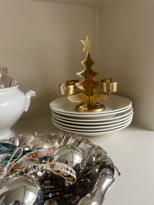 Brass Christmas tree for 4 tealights