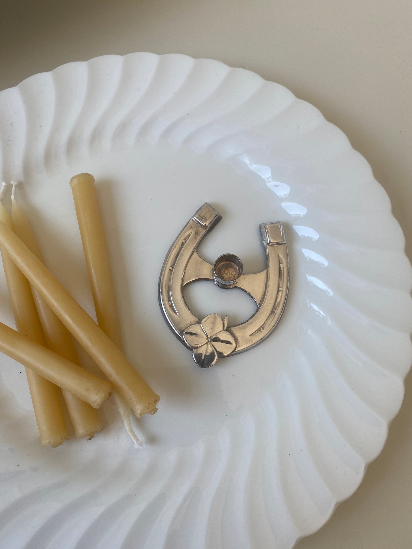 Horseshoe candlestick sterling silver