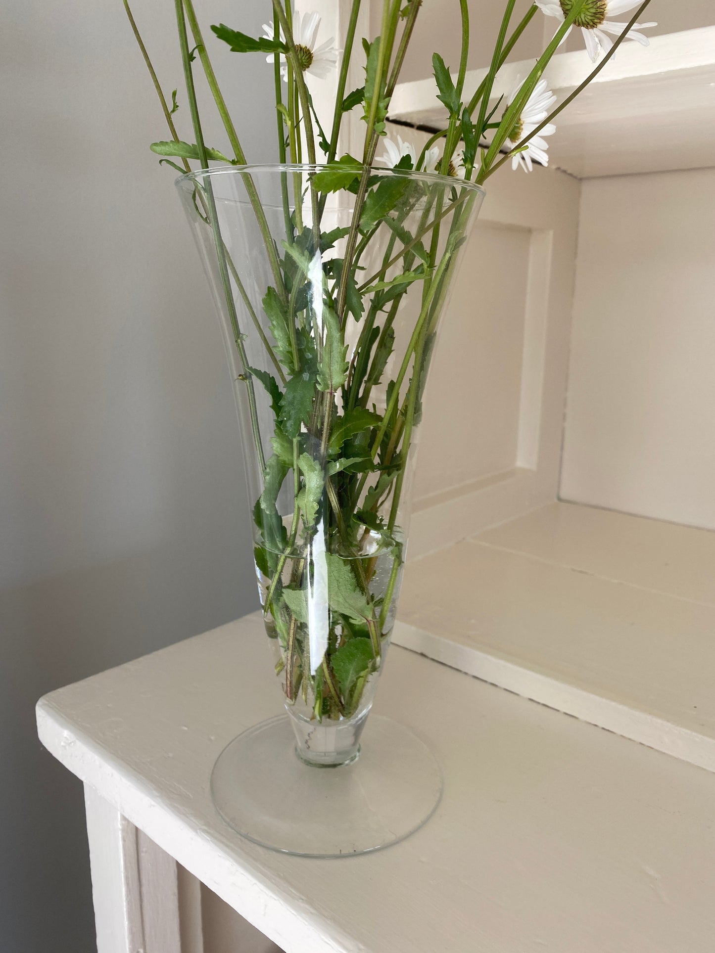 Tall glass vase