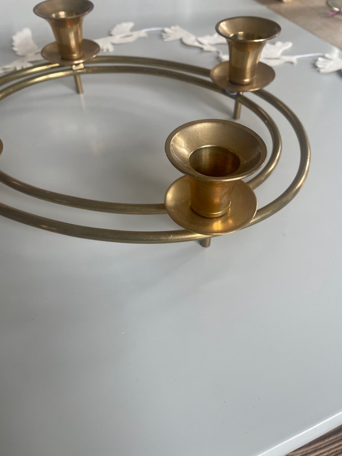 Beautiful and simple Advent candle holder in brass
