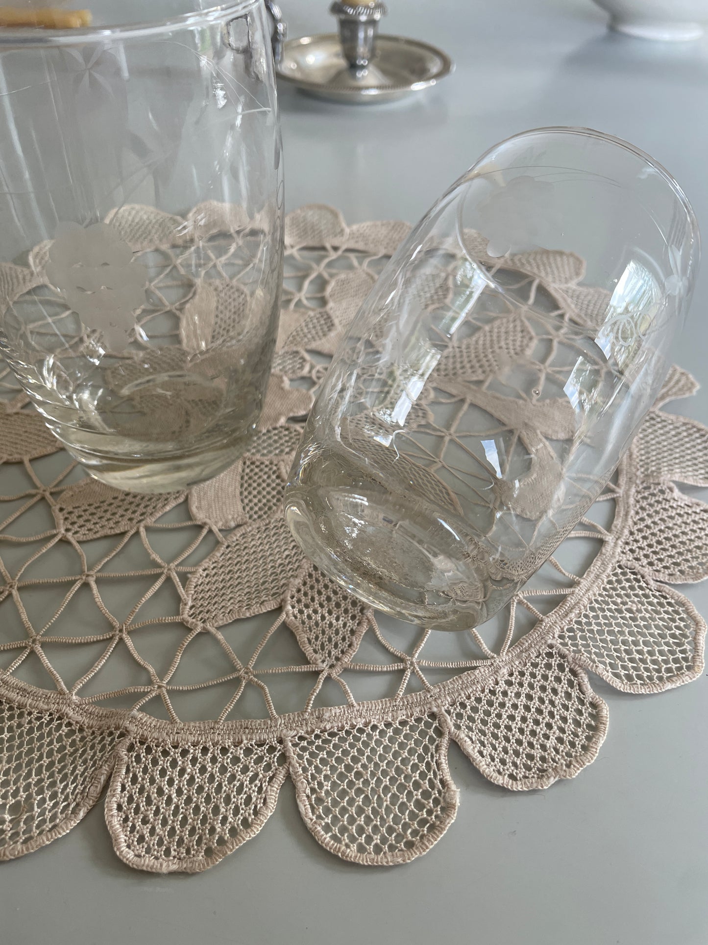 Vandglas med motiv