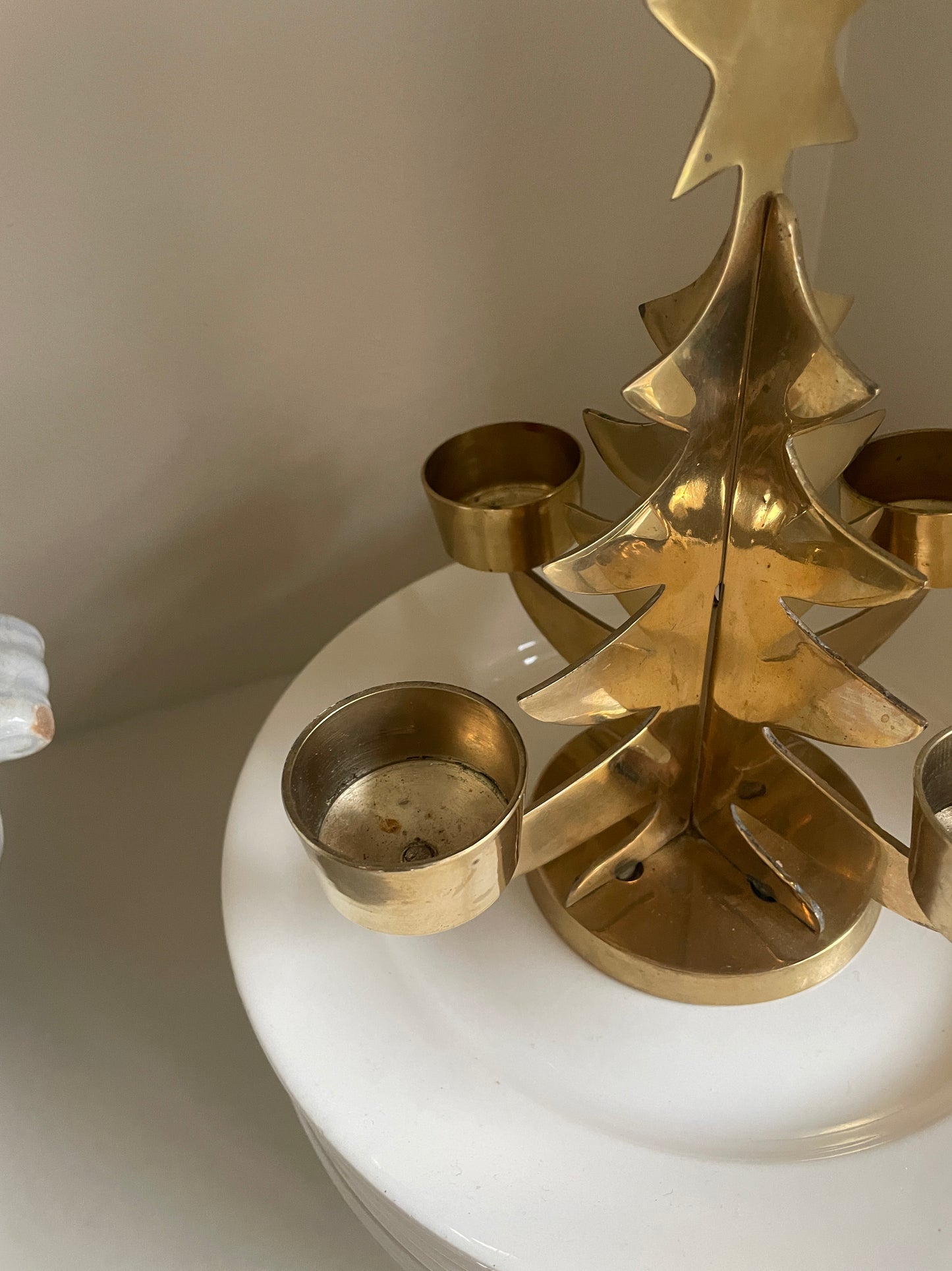 Brass Christmas tree for 4 tealights