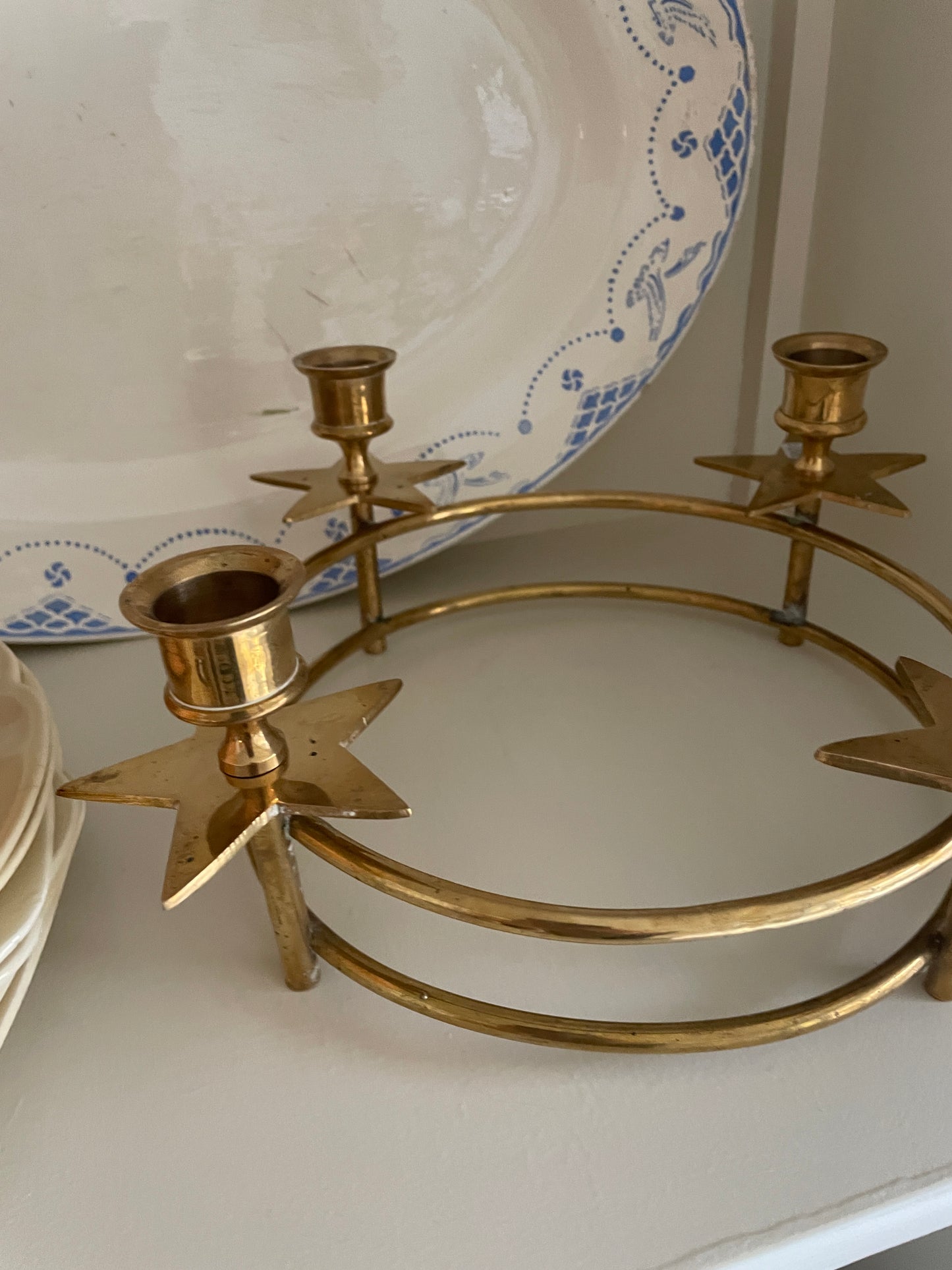 Advent candle holder in brass