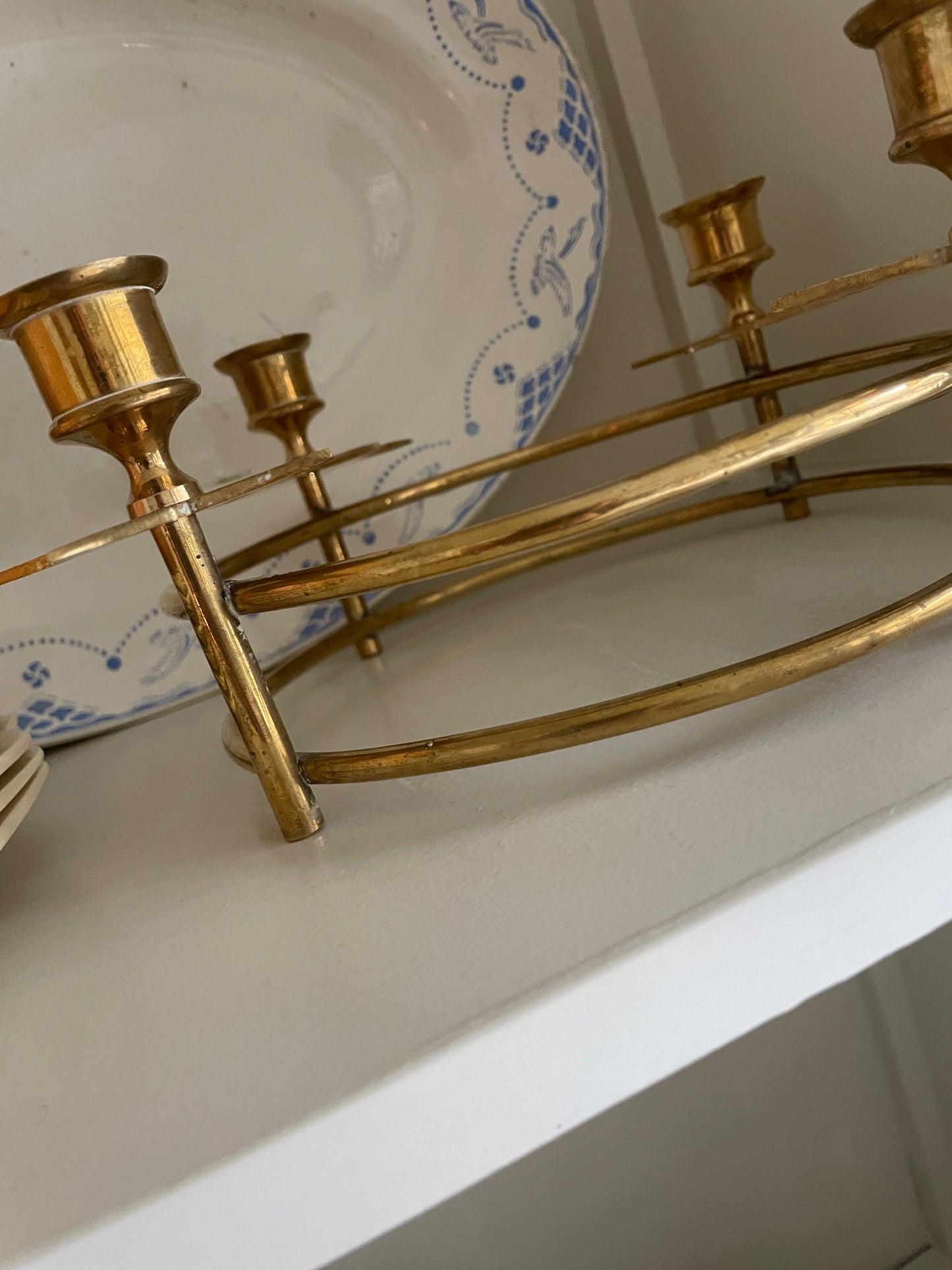 Advent candle holder in brass