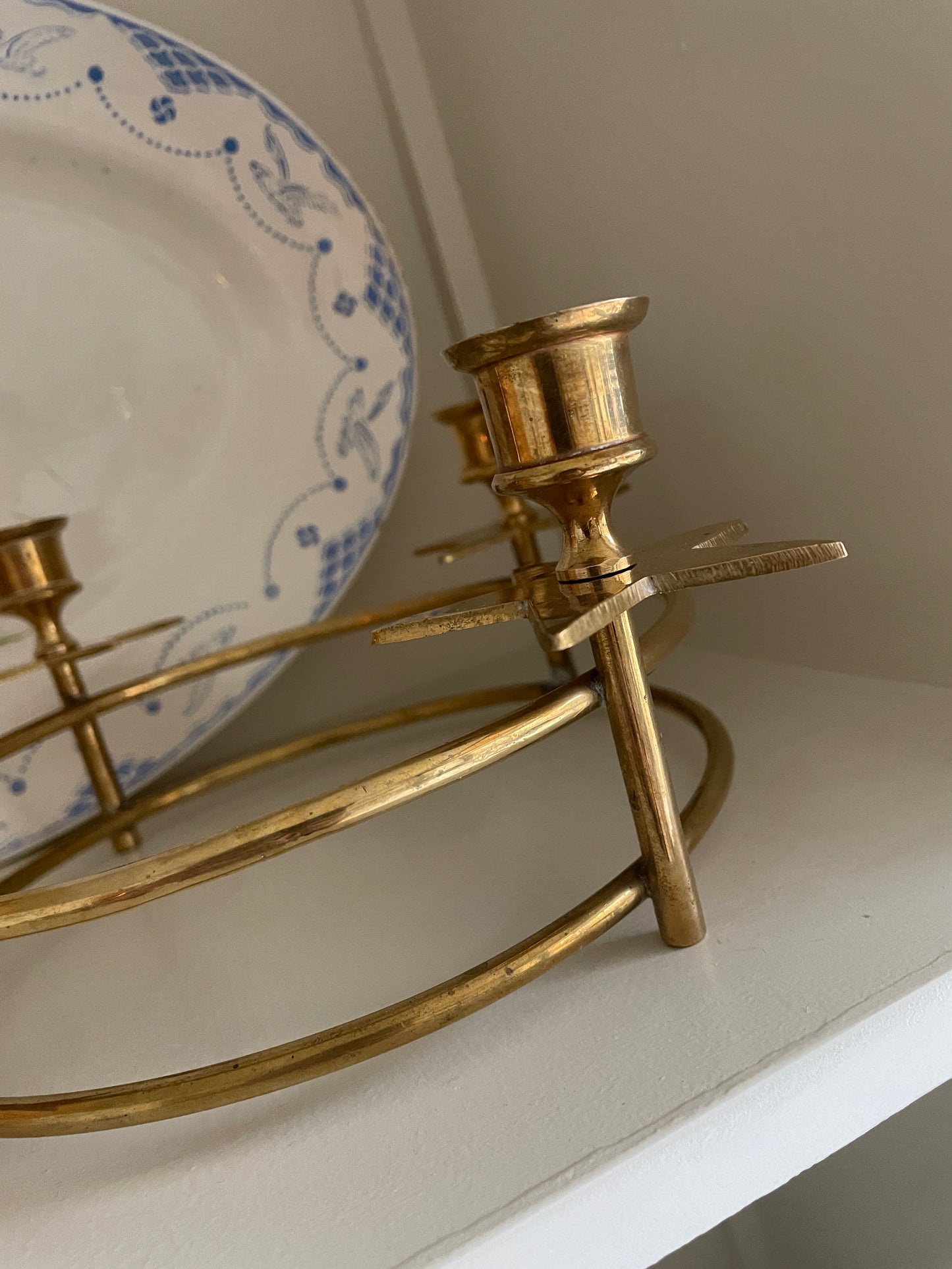 Advent candle holder in brass