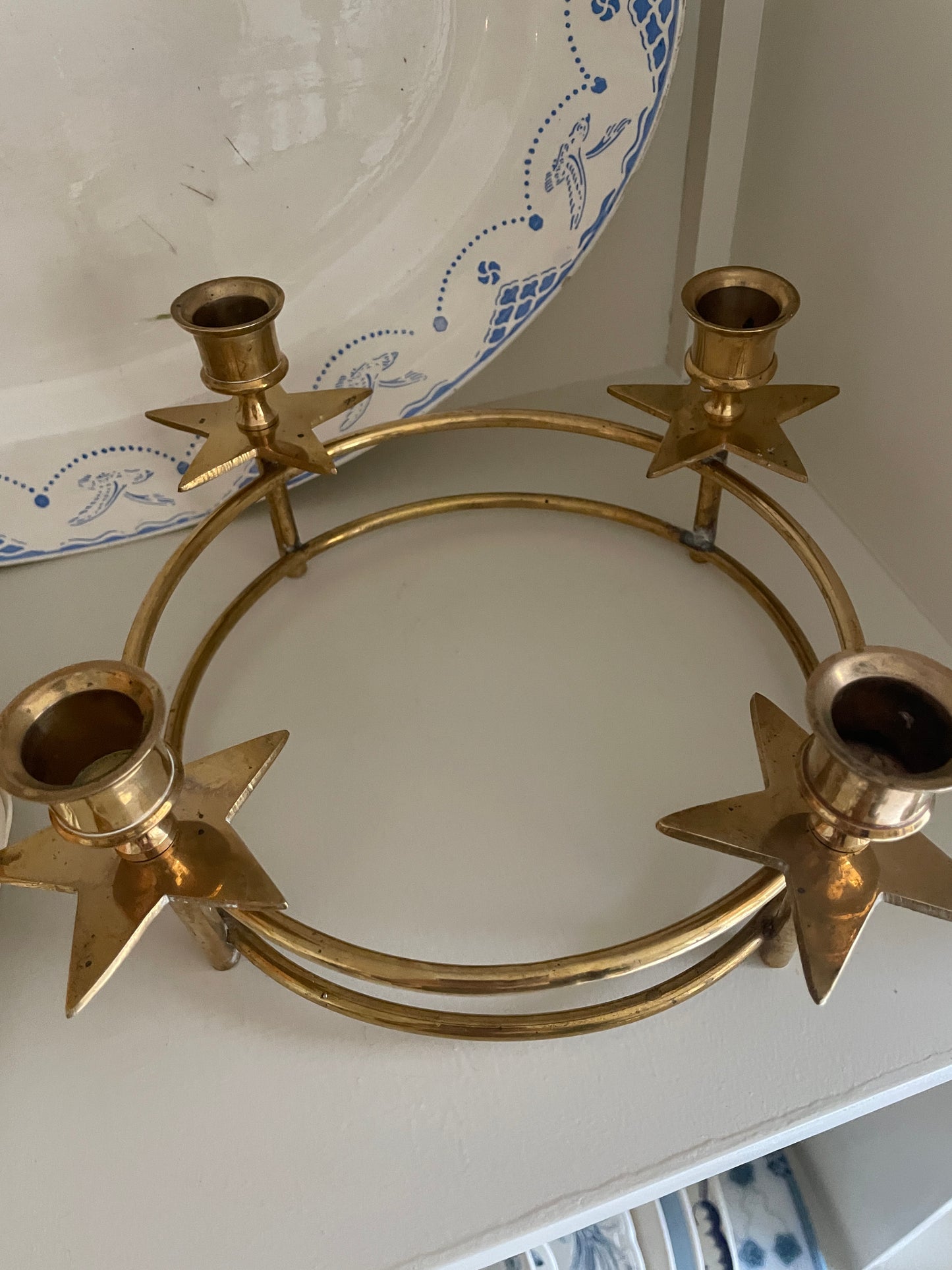 Advent candle holder in brass