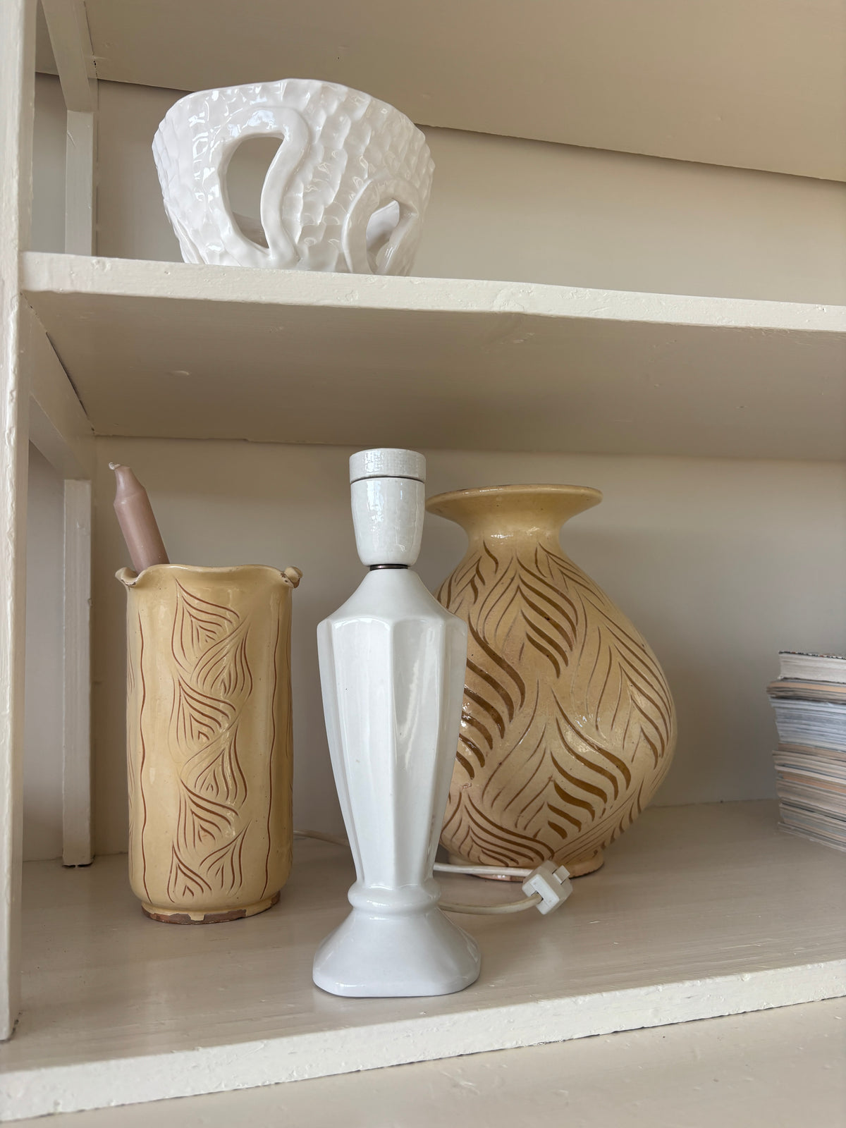 Smuk porcelæn lampefod